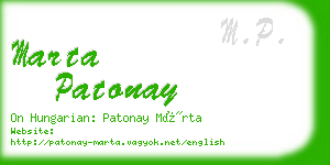 marta patonay business card